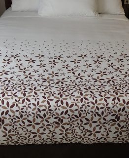 Love Me Not - White Ground with Earthtones -Decorative Top Sheet - AGH Supply