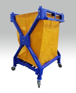 X-Shape Laundry Cart with Yellow Vinyl Bag