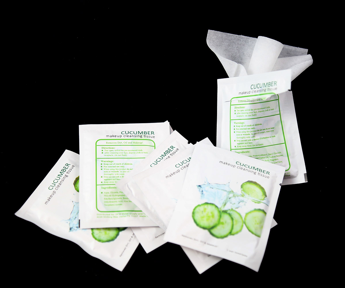 Cucumber Makeup Cleansing Towellete, Individual Pack, 500/cs