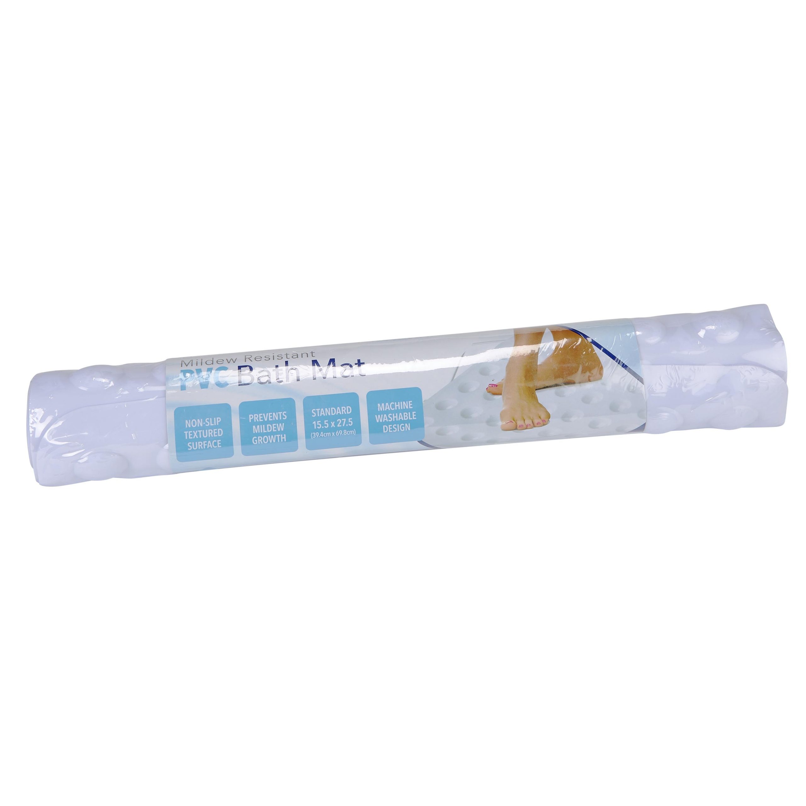 Sanitized PVC Bath Mat - Mildew Resistant, 15.5"x27.5", 12 per case