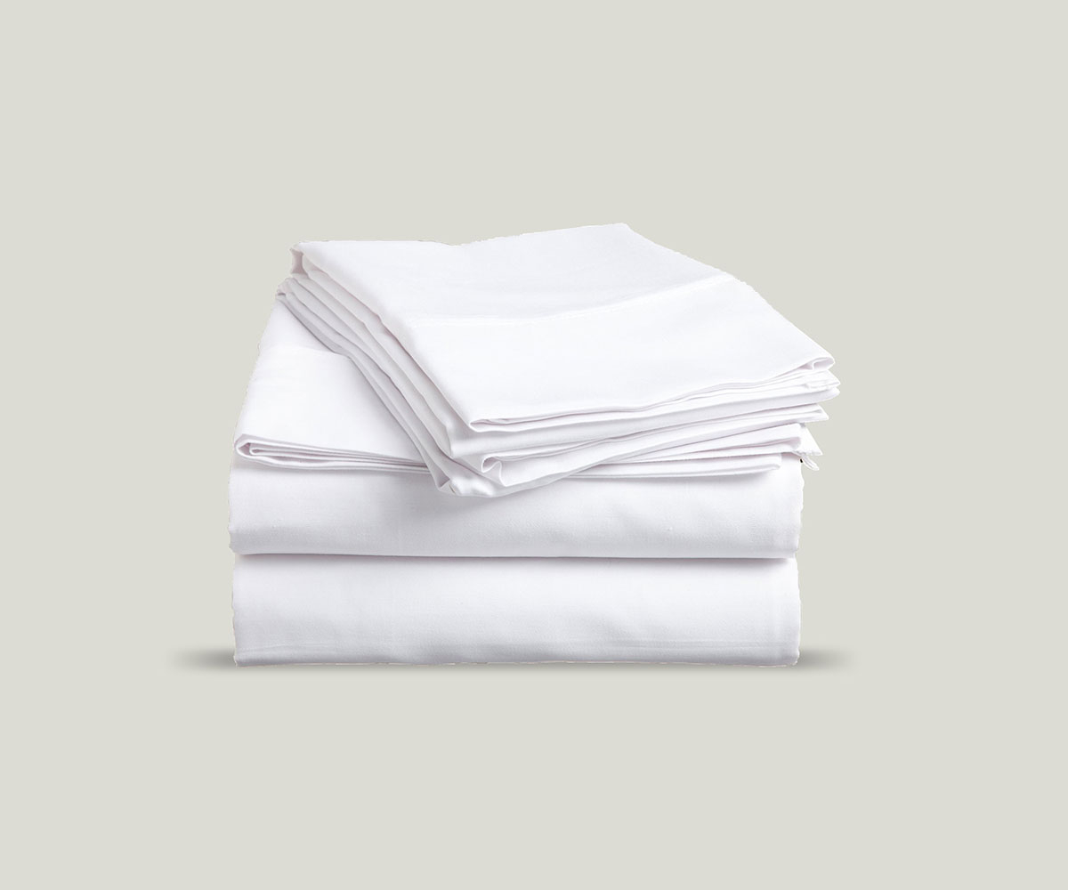 60x80x14-T250, Queen Fitted Bed Sheets "WHITE" -2dz per case