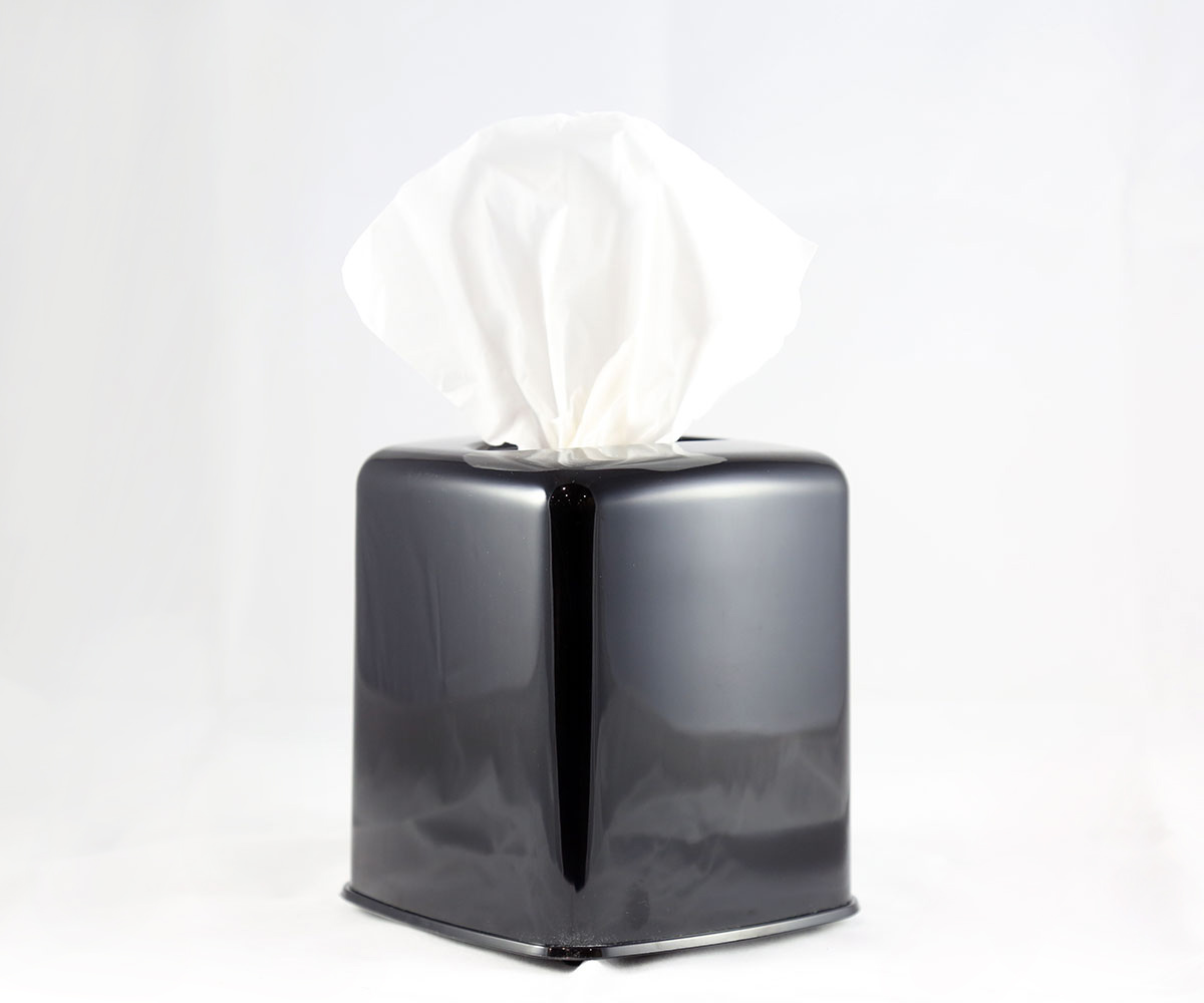 Cube Facial Tissue Holder-Black