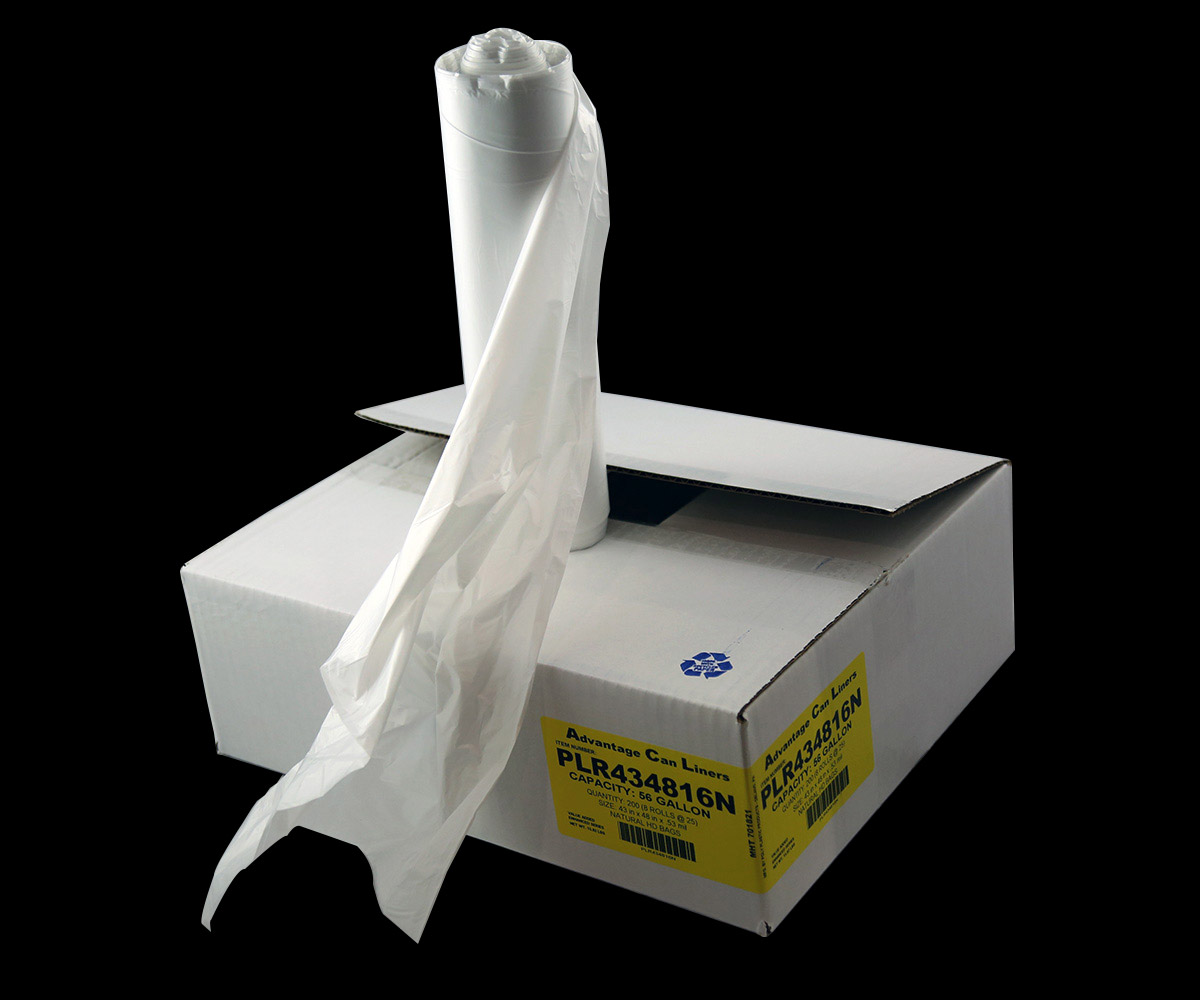 Bagtron Can Liners CL3340NA16 33 x 40 33 gallon qty250, 25bags/roll,  10rolls/ctn Natural