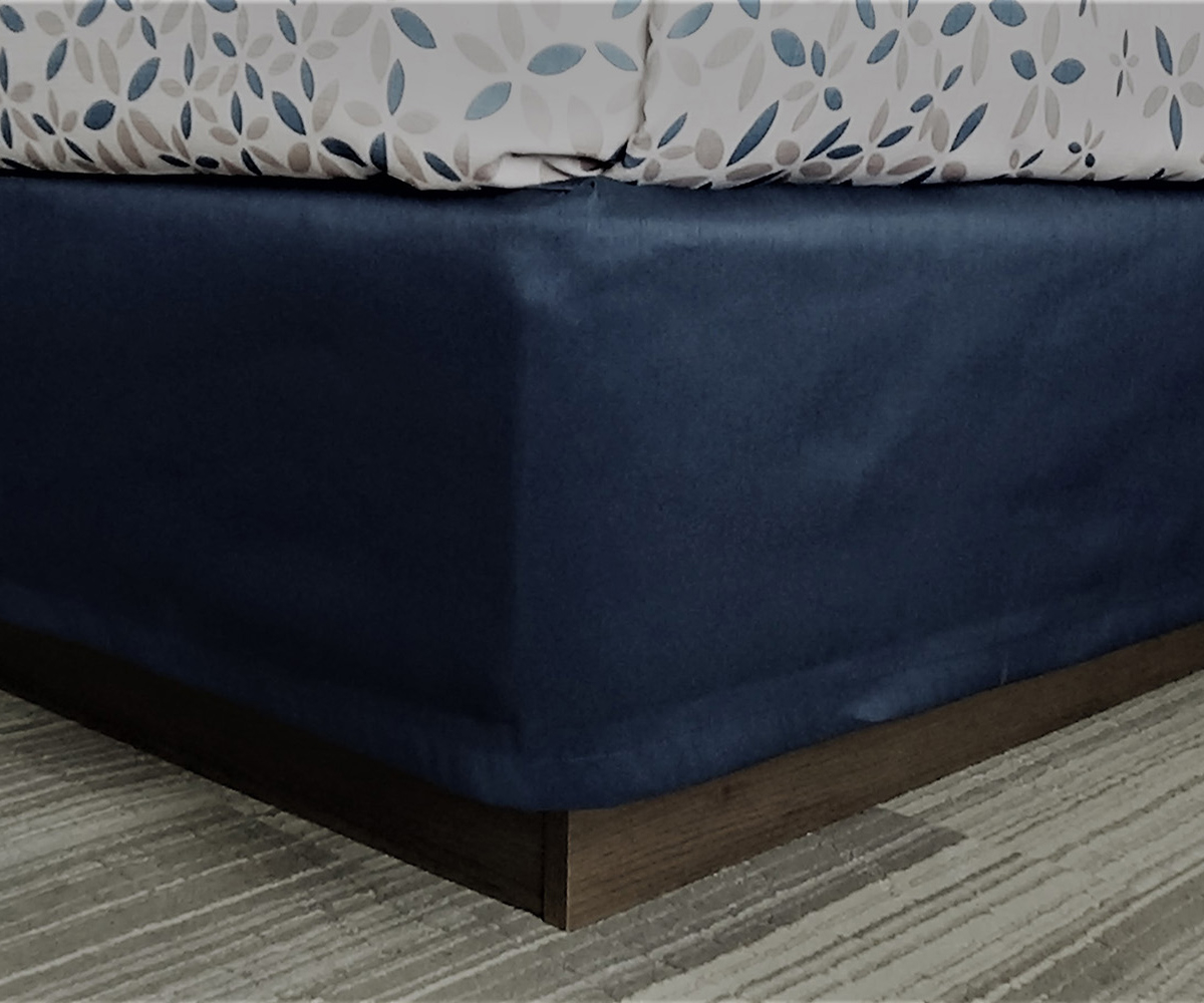 Shantung Box Spring Cover - NAVY