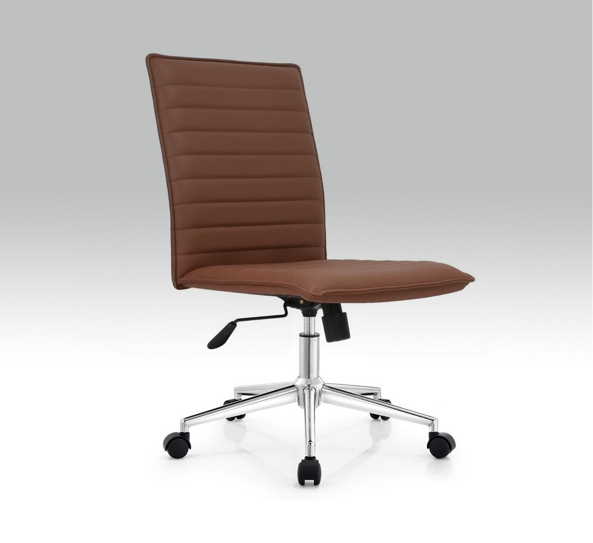 Ergonomic Hotel Desk Chairs Without Armrest Brown Color