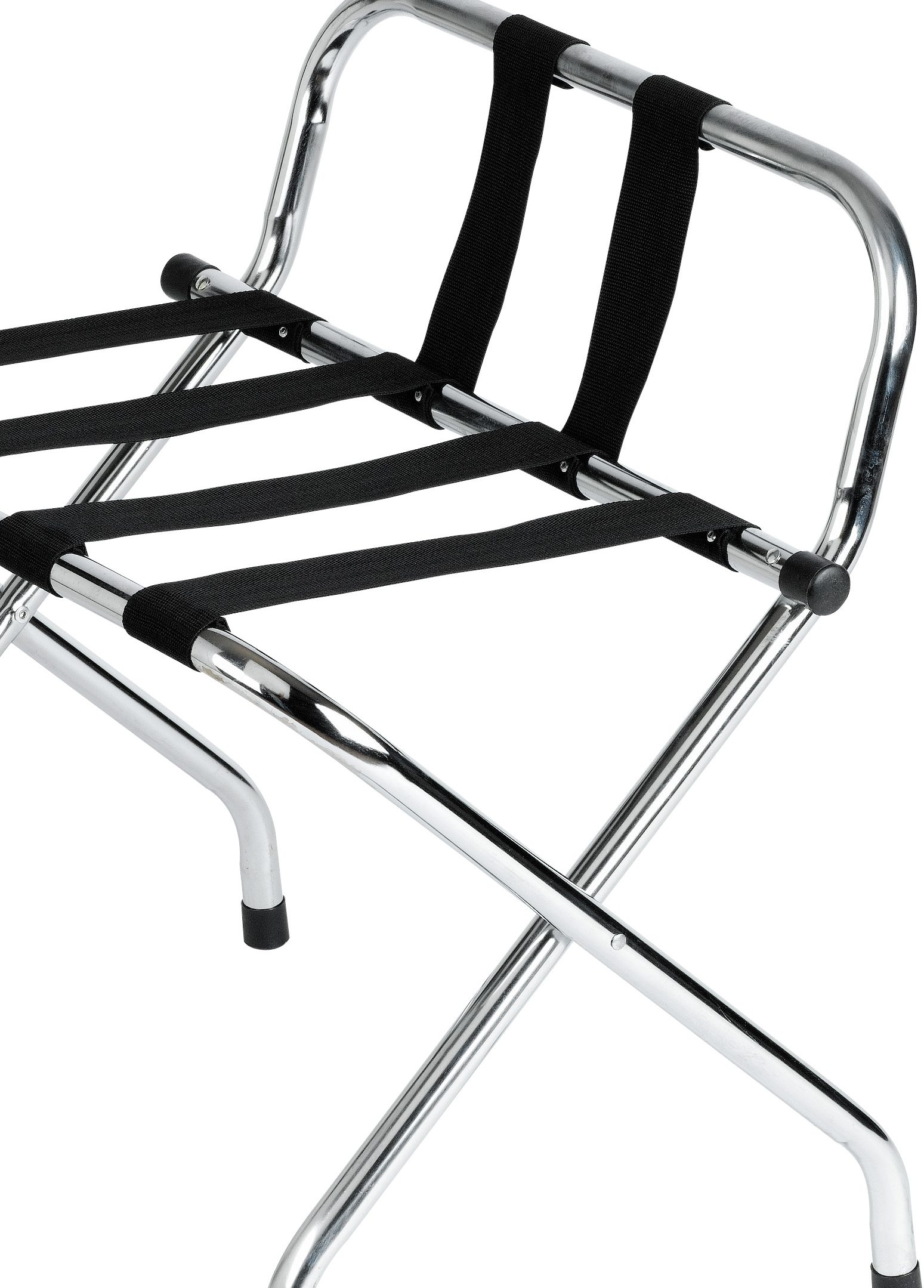 Luggage Rack With Back, Chrome, Black Stripe, 4 pcs/case