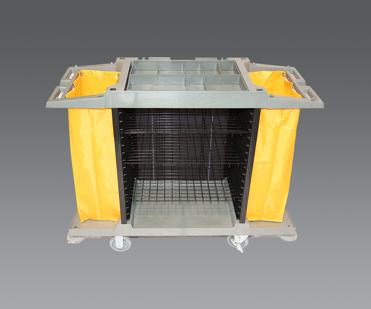 Commercial Janitorial Cleaning Cart With 25 Gallon Vinyl Bag & Protective Cover