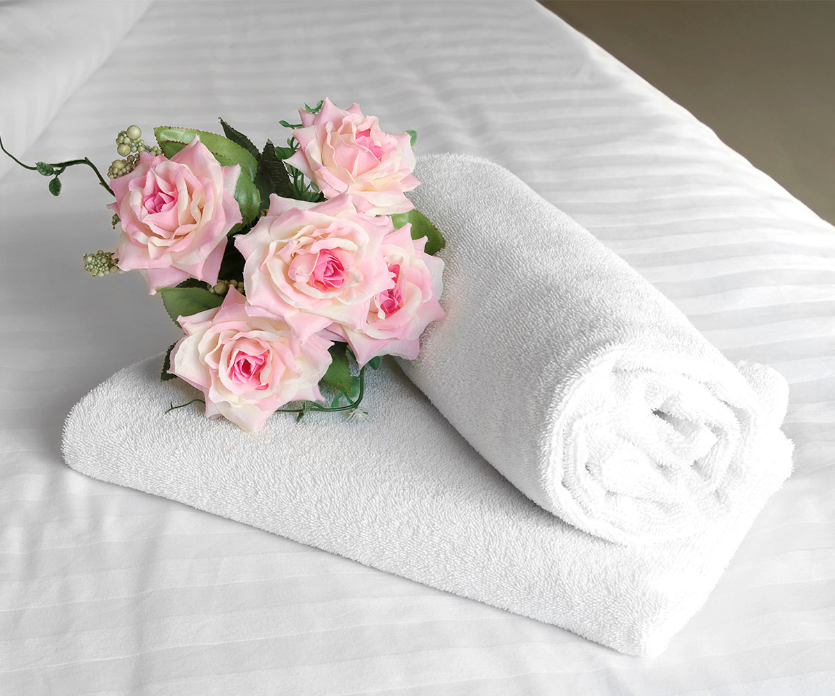 24 x 50 100lbs Bath Towel 86 Cotton 14 Polyester Cam Border 5dz per case