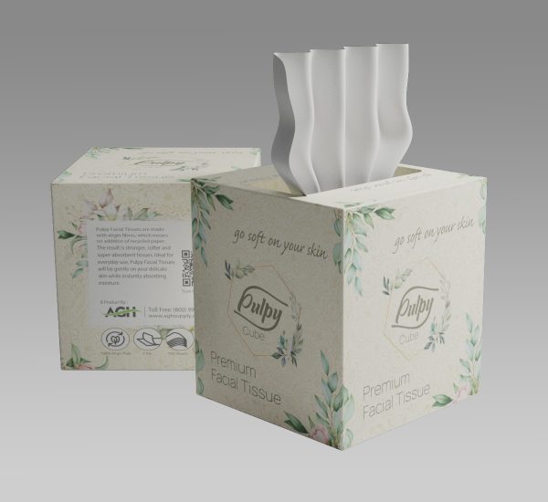 Cube Facial Tissue Boutique, Pulpy 2ply-100, 36/cs | AGH - Hospitality Supplies