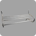 AGH Supply hotel hardware essentials - Chrome wall-mounted hardware rack with metal support bars for retail display and storage